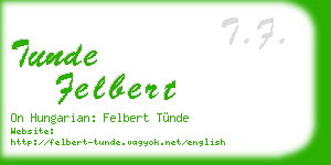 tunde felbert business card